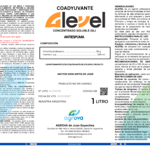 ALEVEL – Antiespumante para caldos de pulverización (Dimetilpolisiloxano 20% p/v)