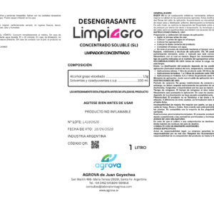LIMPIAGRO – Limpiador de tanques y sistemas de pulverización (Triple acción)